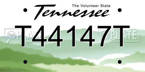 T44147T Tennessee License Plate