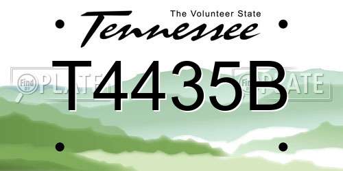 T4435B Tennessee License Plate