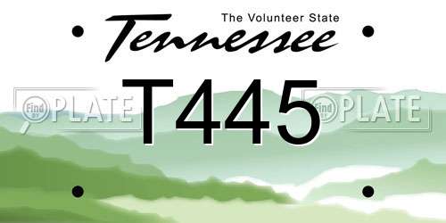 T445 Tennessee License Plate