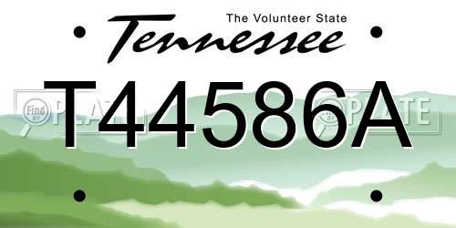 T44586A Tennessee License Plate
