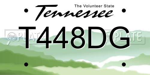 T448DG Tennessee License Plate