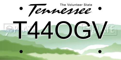 T44OGV Tennessee License Plate