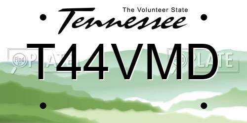 T44VMD Tennessee License Plate