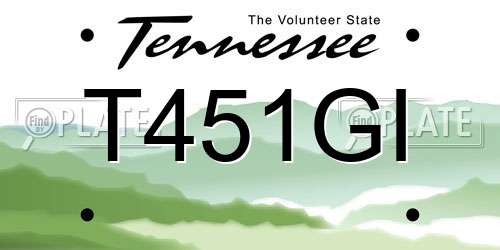 T451GI Tennessee License Plate