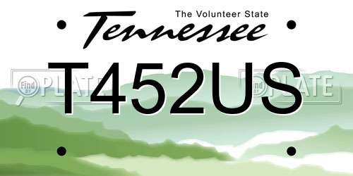 T452US Tennessee License Plate