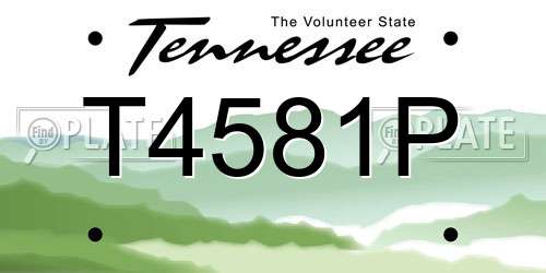 T4581P Tennessee License Plate