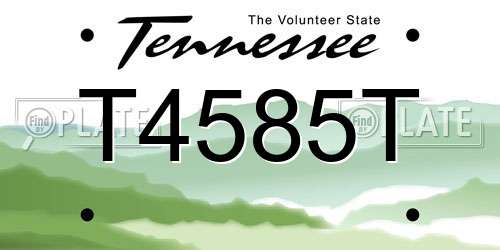 T4585T Tennessee License Plate