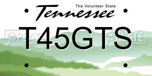 T45GTS Tennessee License Plate