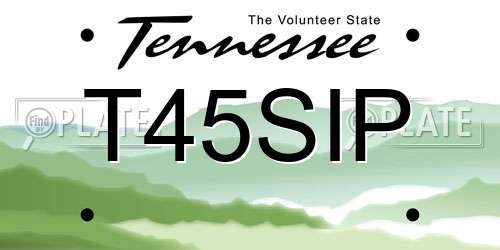 T45SIP Tennessee License Plate