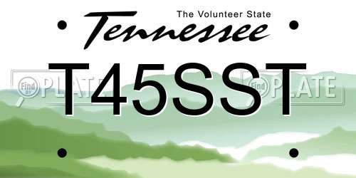 T45SST Tennessee License Plate