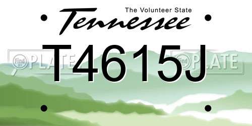 T4615J Tennessee License Plate