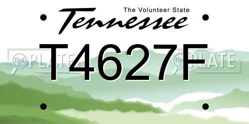 T4627F Tennessee License Plate