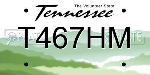T467HM Tennessee License Plate