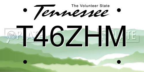 T46ZHM Tennessee License Plate
