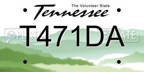 T471DA Tennessee License Plate