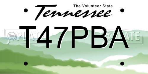 T47PBA Tennessee License Plate