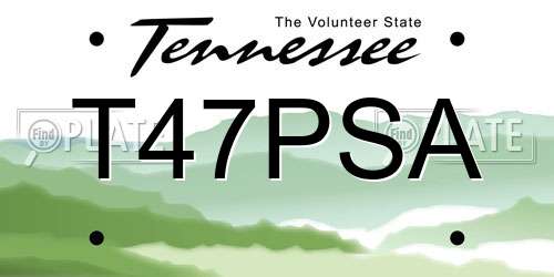 T47PSA Tennessee License Plate