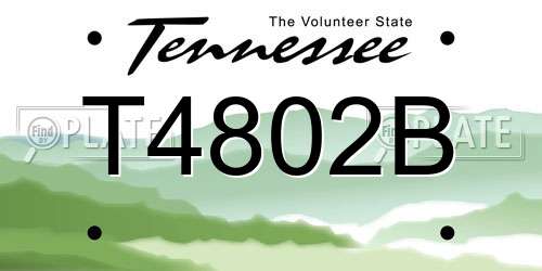T4802B Tennessee License Plate