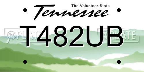 T482UB Tennessee License Plate