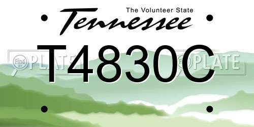 T4830C Tennessee License Plate