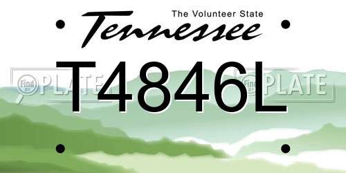 T4846L Tennessee License Plate