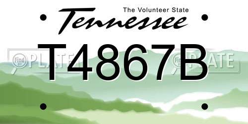 T4867B Tennessee License Plate