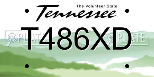 T486XD Tennessee License Plate