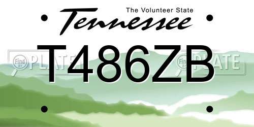 T486ZB Tennessee License Plate