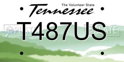 T487US Tennessee License Plate