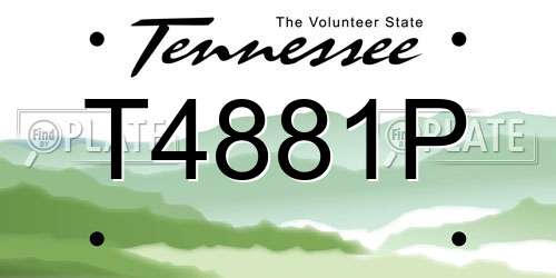T4881P Tennessee License Plate