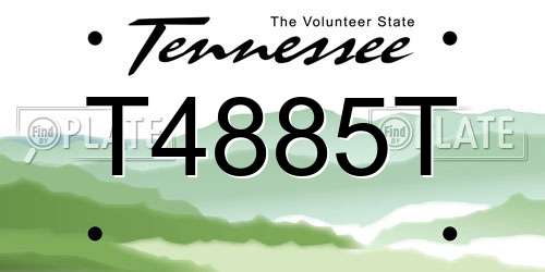 T4885T Tennessee License Plate