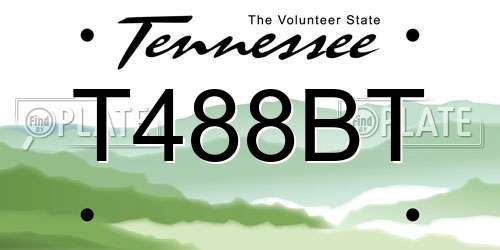 T488BT Tennessee License Plate