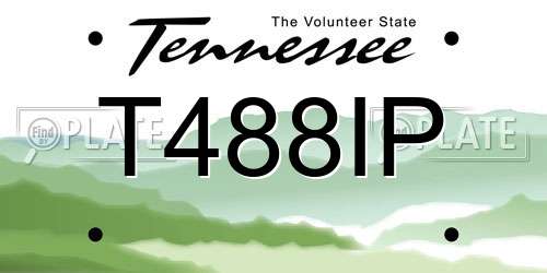 T488IP Tennessee License Plate