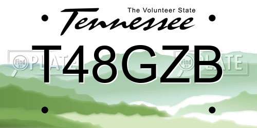 T48GZB Tennessee License Plate