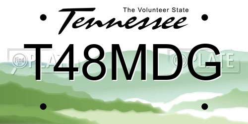 T48MDG Tennessee License Plate