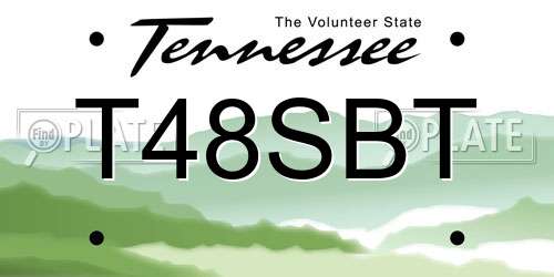 T48SBT Tennessee License Plate