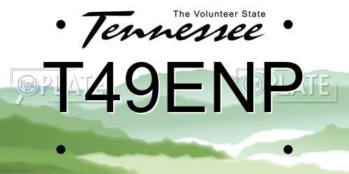T49ENP Tennessee License Plate