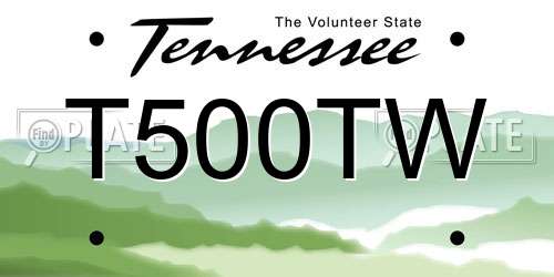 T500TW Tennessee License Plate