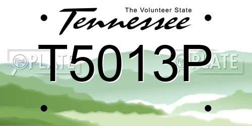 T5013P Tennessee License Plate