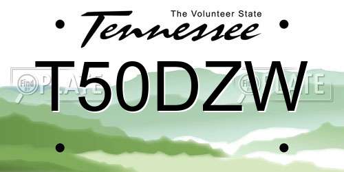 T50DZW Tennessee License Plate
