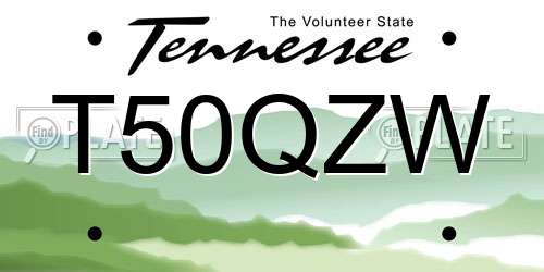 T50QZW Tennessee License Plate