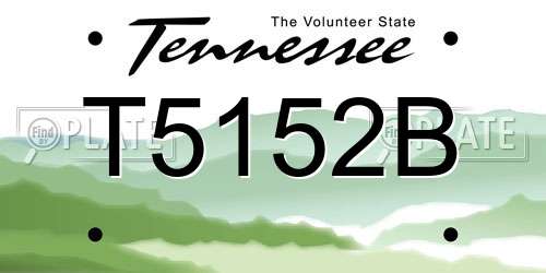 T5152B Tennessee License Plate