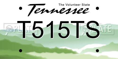 T515TS Tennessee License Plate
