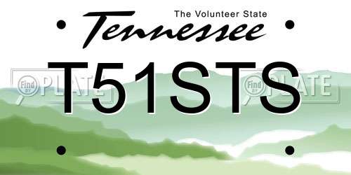 T51STS Tennessee License Plate