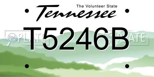 T5246B Tennessee License Plate