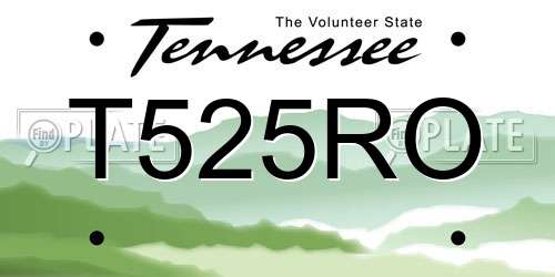 T525RO Tennessee License Plate