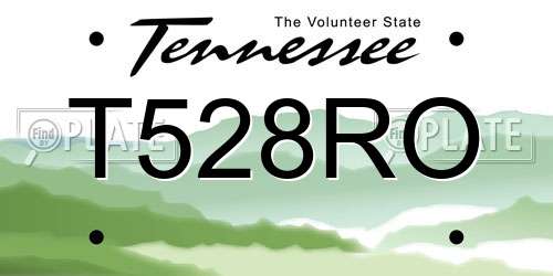 T528RO Tennessee License Plate