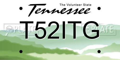T52ITG Tennessee License Plate