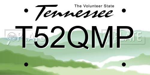 T52QMP Tennessee License Plate