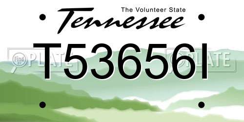 T53656I Tennessee License Plate